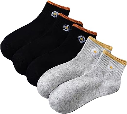 6/12 Pairs Womens Daisy Cotton Socks Vintage Patterned Crew Novelty Ankle Cute Floral Casual Dress Socks
