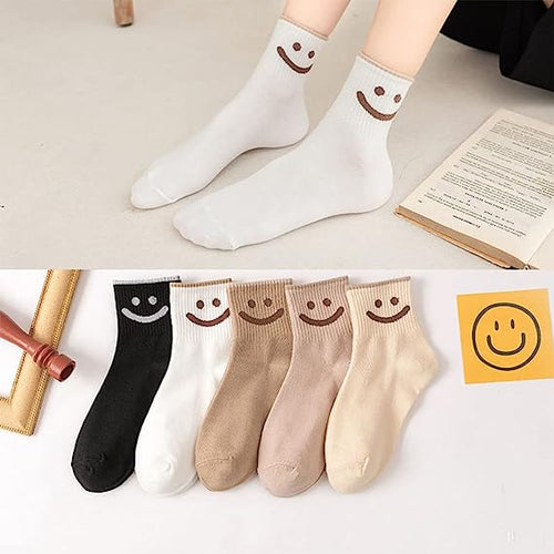6 Pairs Lovely Smile Face Cotton Socks, Smiley Face Socks Womens, Cute Smiling Face Socks(6 pairs)…